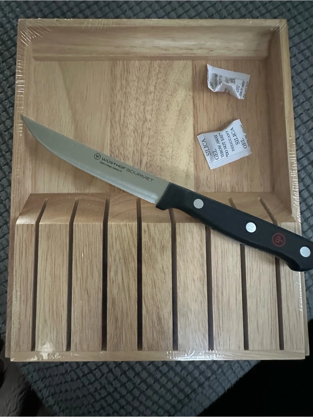Wusthof Wooden Knife Storage Tray in Natural Wood